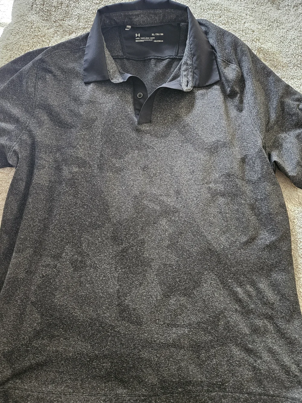 Under Armour Men’s Black Heather Polo Shirt